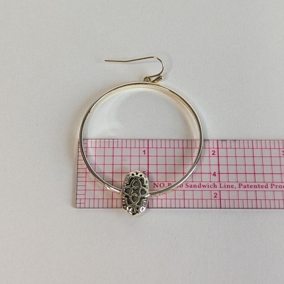 Kendra Scott Elora Open Circle Dangle Hoop Earrings Multi Colored Drusy - Picture 10 of 11